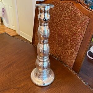 Vintage IKEA SKIMMER Candle Holder Glass Chrome Silver 14” Tall - Discontinued